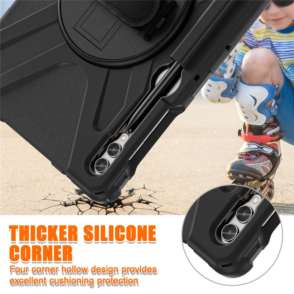 Etui til Samsung Galaxy Tab S9 FE+ / S9+ / S8+ / S7+ / S7 FE T730 T735 T736B T736N tablet-cover med skulderrem