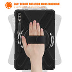 Etui til Samsung Galaxy Tab S9 FE+ / S9+ / S8+ / S7+ / S7 FE T730 T735 T736B T736N tablet-cover med skulderrem