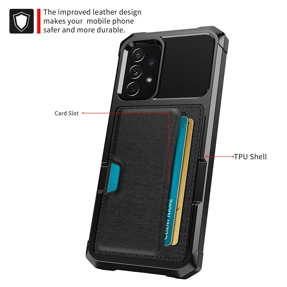 ZM02 PU Leather Coated PC + TPU All Round Shockproof Phone Back Case for Samsung Galaxy A52 4G/5G / A52s 5G