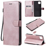 Til Samsung Galaxy A22 5G (EU Version) Etui Ensfarvet Læder Mobilcover Pung Stander med Rem