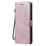 Til Samsung Galaxy A22 5G (EU Version) Etui Ensfarvet Læder Mobilcover Pung Stander med Rem