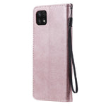 Til Samsung Galaxy A22 5G (EU Version) Etui Ensfarvet Læder Mobilcover Pung Stander med Rem