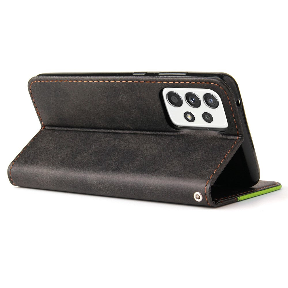 Dual-color Splicing Design Business Style Phone Stand Case for Samsung Galaxy A52 4G/5G / A52s 5G