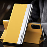 Magnetic Auto-absorbed Stand Leather Phone Case for Samsung Galaxy S20 Plus
