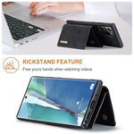 DG.MING M1-seriens stativdesign, PU-läderbelagd TPU + PC-mobilskal med avtagbar magnetisk plånbok för Samsung Galaxy Note20 Ultra/Note20 Ultra 5G