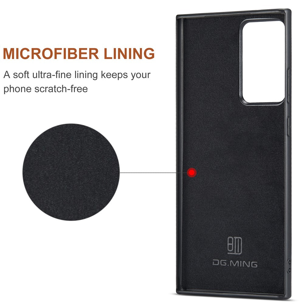DG.MING M2-serien magnetisk trefoldet pung-stativ lædercover til Samsung Galaxy Note20 Ultra/Note20 Ultra 5G