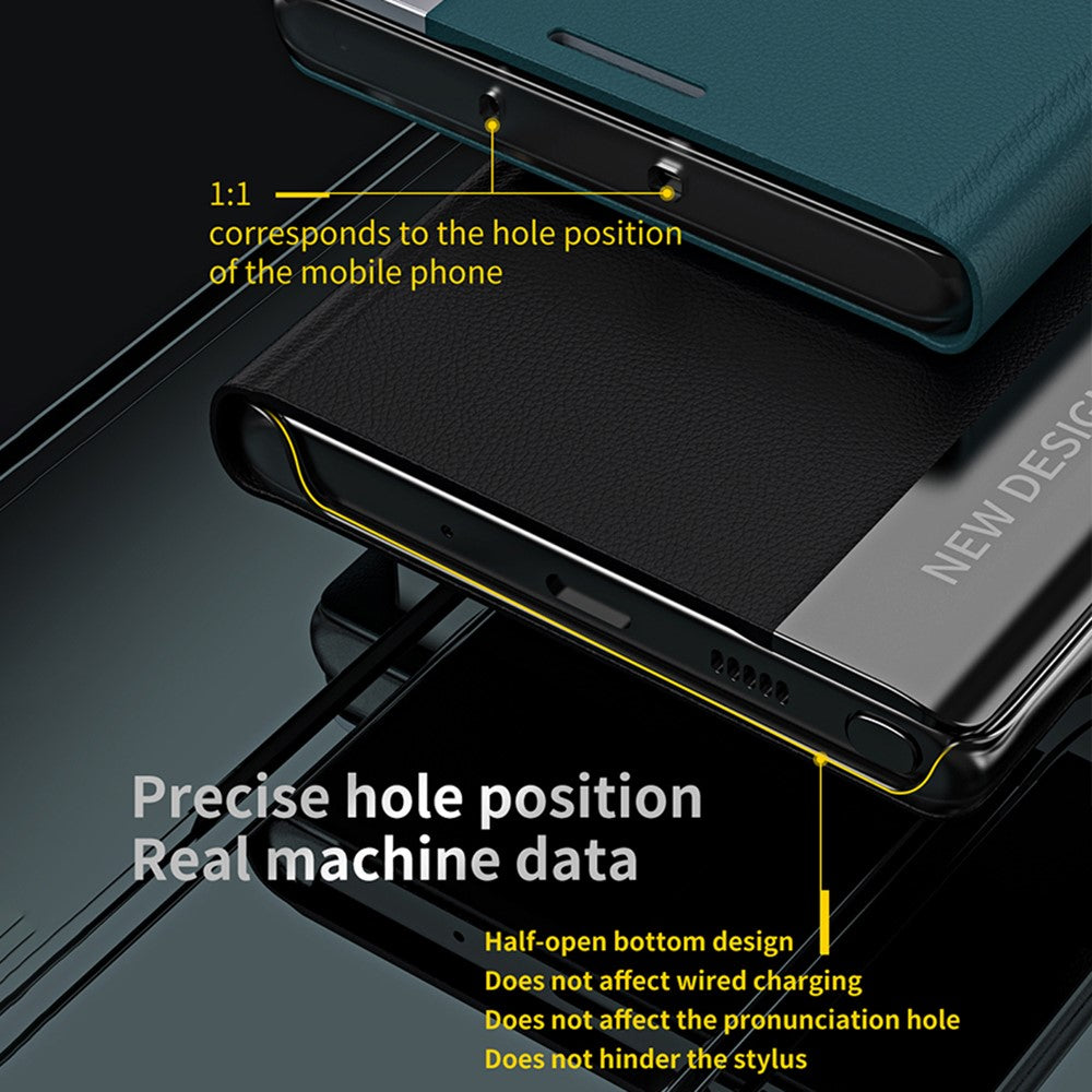 Fallsäkert stativdesign i PU-läder för Samsung Galaxy A12