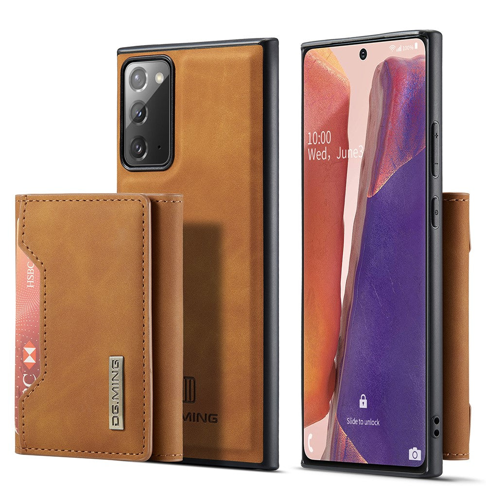 DG.MING M2 Series Tri-fold Wallet Magnetic Kickstand Design Leather Case for Samsung Galaxy Note20 4G/5G