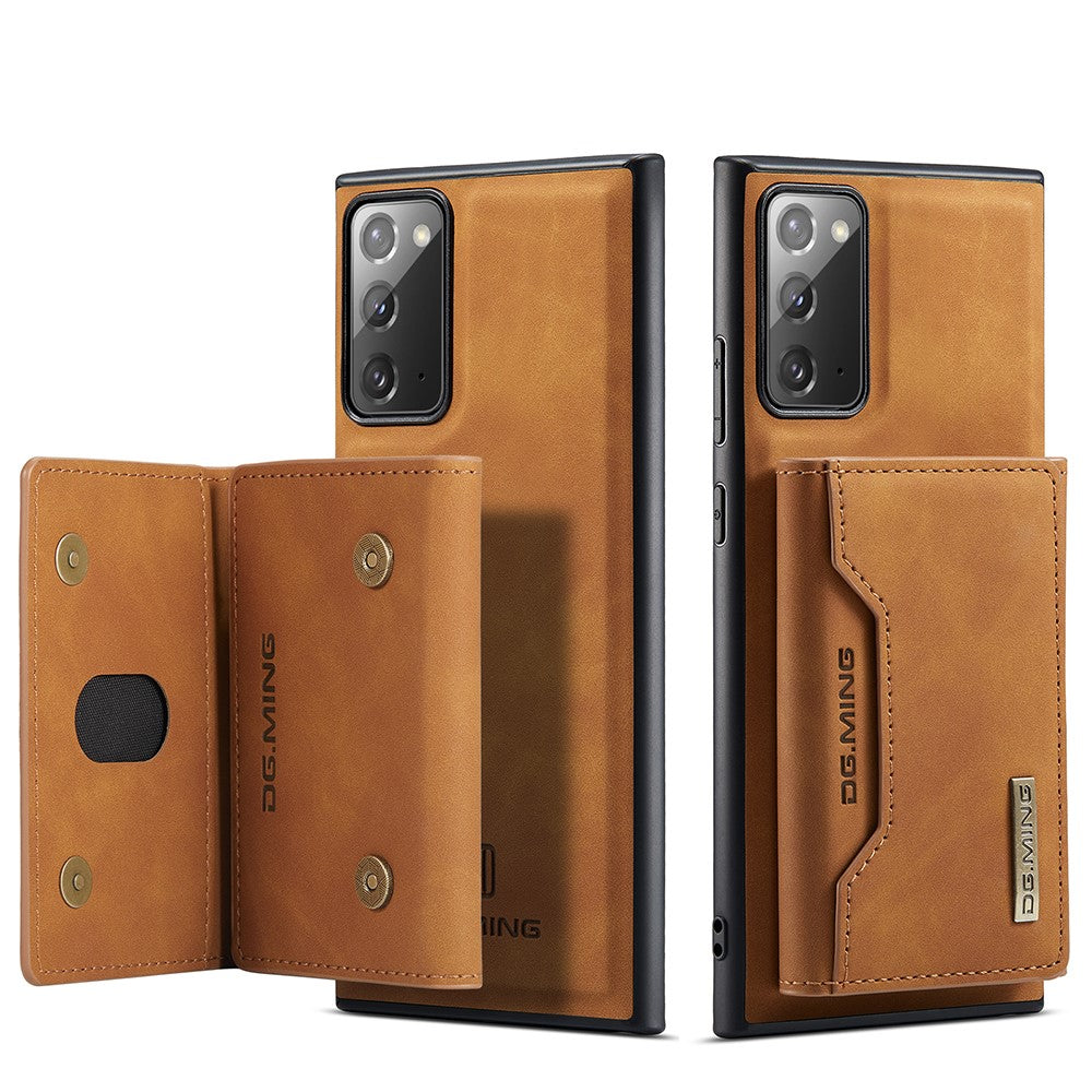 DG.MING M2 Series Tri-fold Wallet Magnetic Kickstand Design Leather Case for Samsung Galaxy Note20 4G/5G