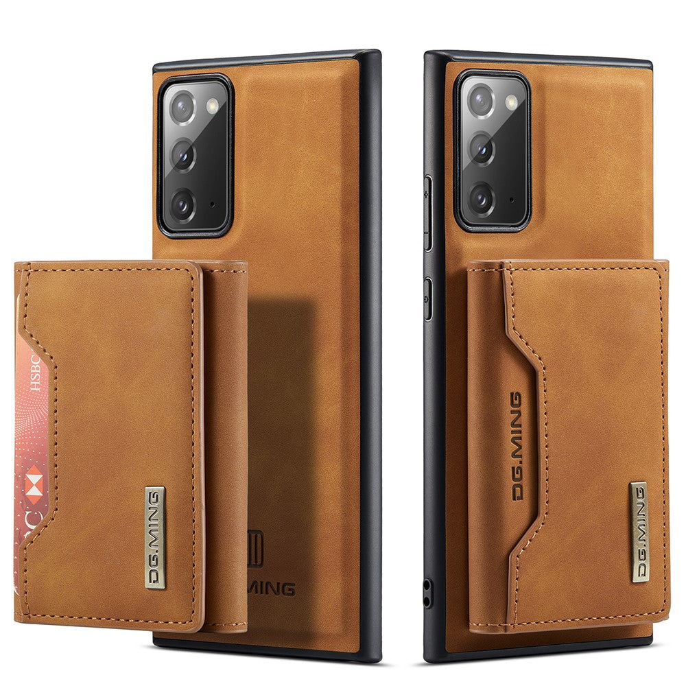 DG.MING M2 Series Tri-fold Wallet Magnetic Kickstand Design Leather Case for Samsung Galaxy Note20 4G/5G