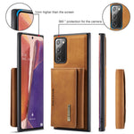 DG.MING M2 Series Tri-fold Wallet Magnetic Kickstand Design Leather Case for Samsung Galaxy Note20 4G/5G
