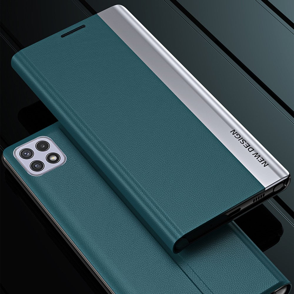 Automatisk absorberende telefonetui af læder til Samsung Galaxy A22 5G (EU-version)