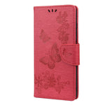 Imprint Butterfly Flower Leather Wallet Case with Stand for Samsung Galaxy A03s (166.5mm)
