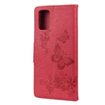 Imprint Butterfly Flower Leather Wallet Case with Stand for Samsung Galaxy A03s (166.5mm)