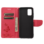 Imprint Butterfly Flower Leather Wallet Case with Stand for Samsung Galaxy A03s (166.5mm)