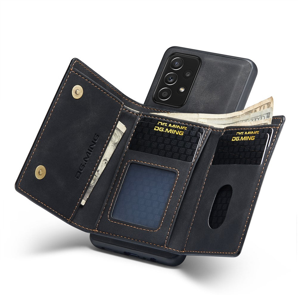 DG.MING M1 Series Anti-fall Kickstand Design Phone Case with Detachable Magnetic Wallet for Samsung Galaxy A52 4G/5G / A52s 5G