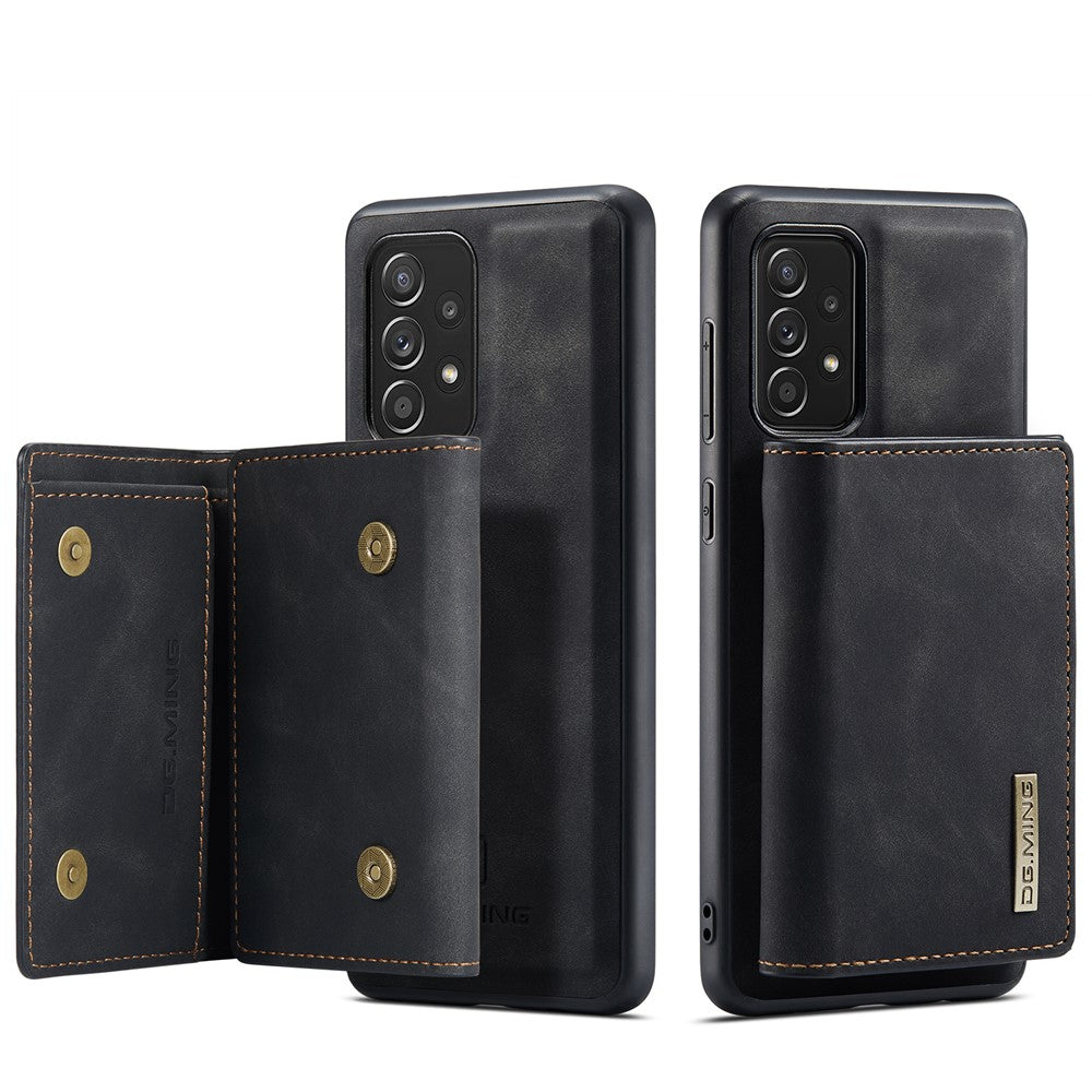 DG.MING M1 Series Anti-fall Kickstand Design Phone Case with Detachable Magnetic Wallet for Samsung Galaxy A52 4G/5G / A52s 5G