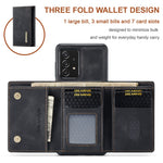 DG.MING M1 Series Anti-fall Kickstand Design Phone Case with Detachable Magnetic Wallet for Samsung Galaxy A52 4G/5G / A52s 5G