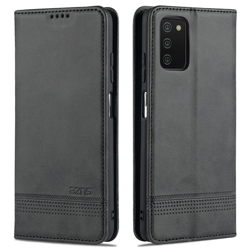 AZNS Shockproof Wallet Design PU Leather Folio Flip Phone Case Cover for Samsung Galaxy A03s (166.5mm)