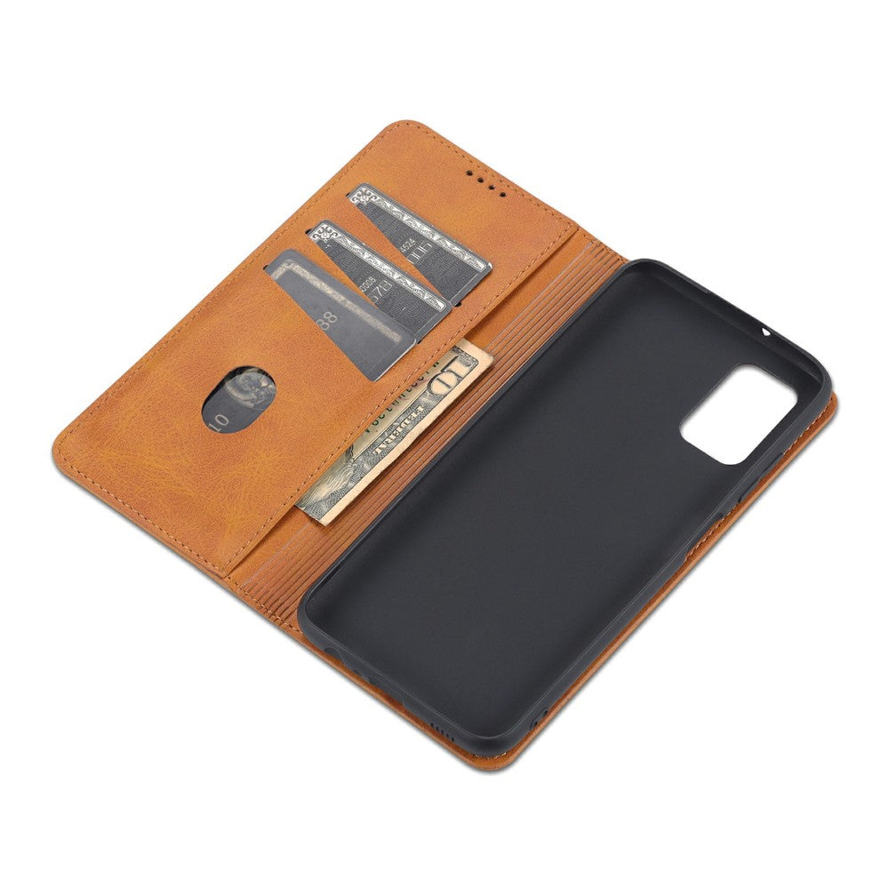 AZNS Shockproof Wallet Design PU Leather Folio Flip Phone Case Cover for Samsung Galaxy A03s (166.5mm)