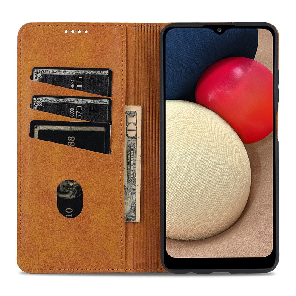 AZNS Shockproof Wallet Design PU Leather Folio Flip Phone Case Cover for Samsung Galaxy A03s (166.5mm)