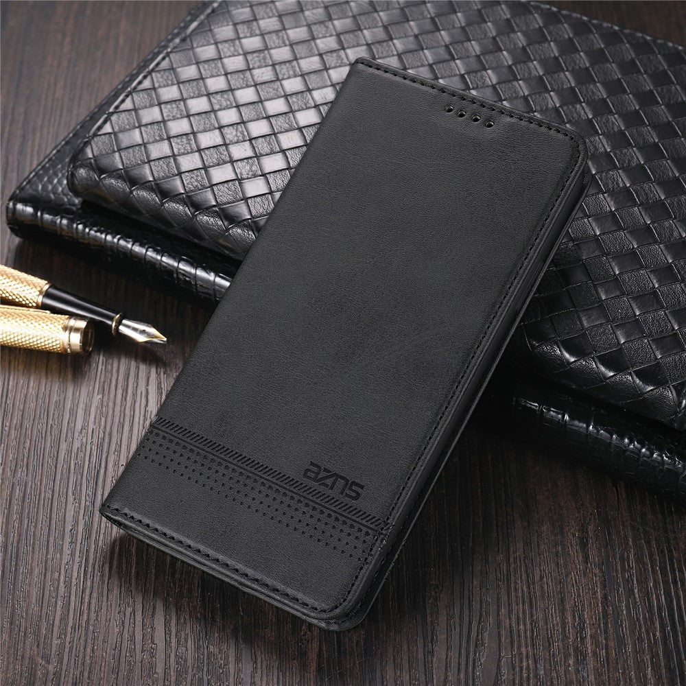 AZNS Shockproof Wallet Design PU Leather Folio Flip Phone Case Cover for Samsung Galaxy A03s (166.5mm)