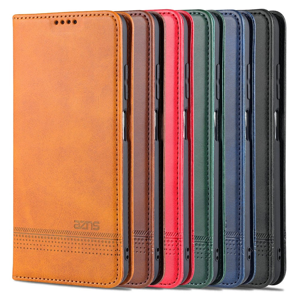 AZNS Shockproof Wallet Design PU Leather Folio Flip Phone Case Cover for Samsung Galaxy A03s (166.5mm)