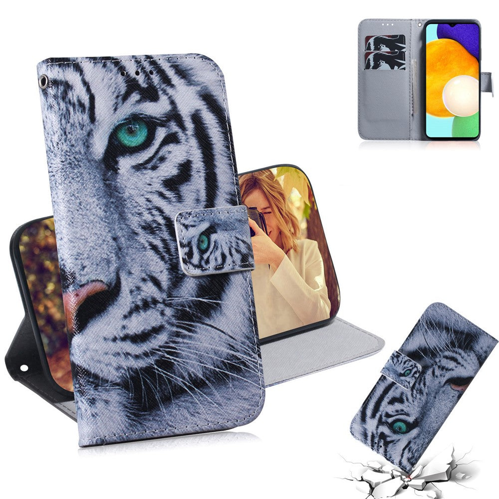Pattern Printing PU Leather Wallet Stand Feature Flip Folio Cover for Samsung Galaxy A03s (166.5mm)