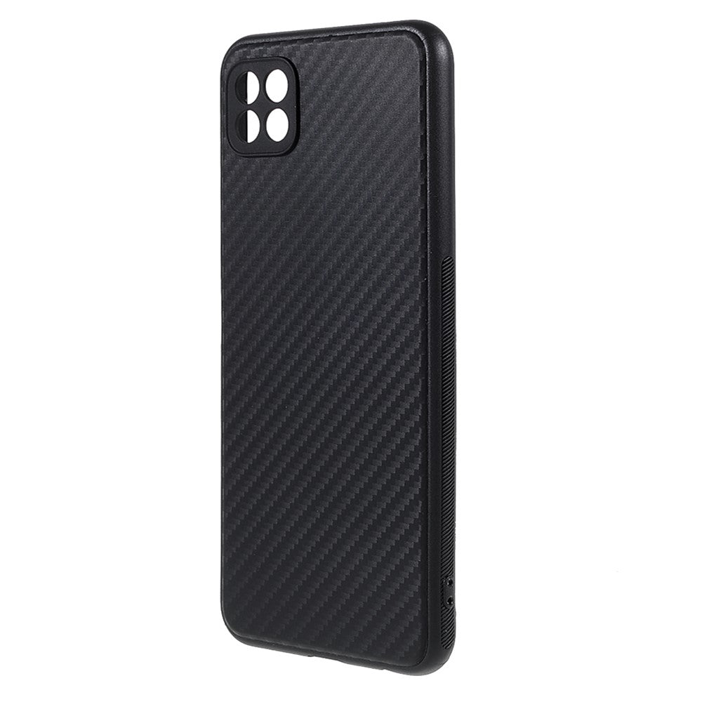 Bagcover i kulfiber-tekstur TPU til Samsung Galaxy A22 5G (EU-version)