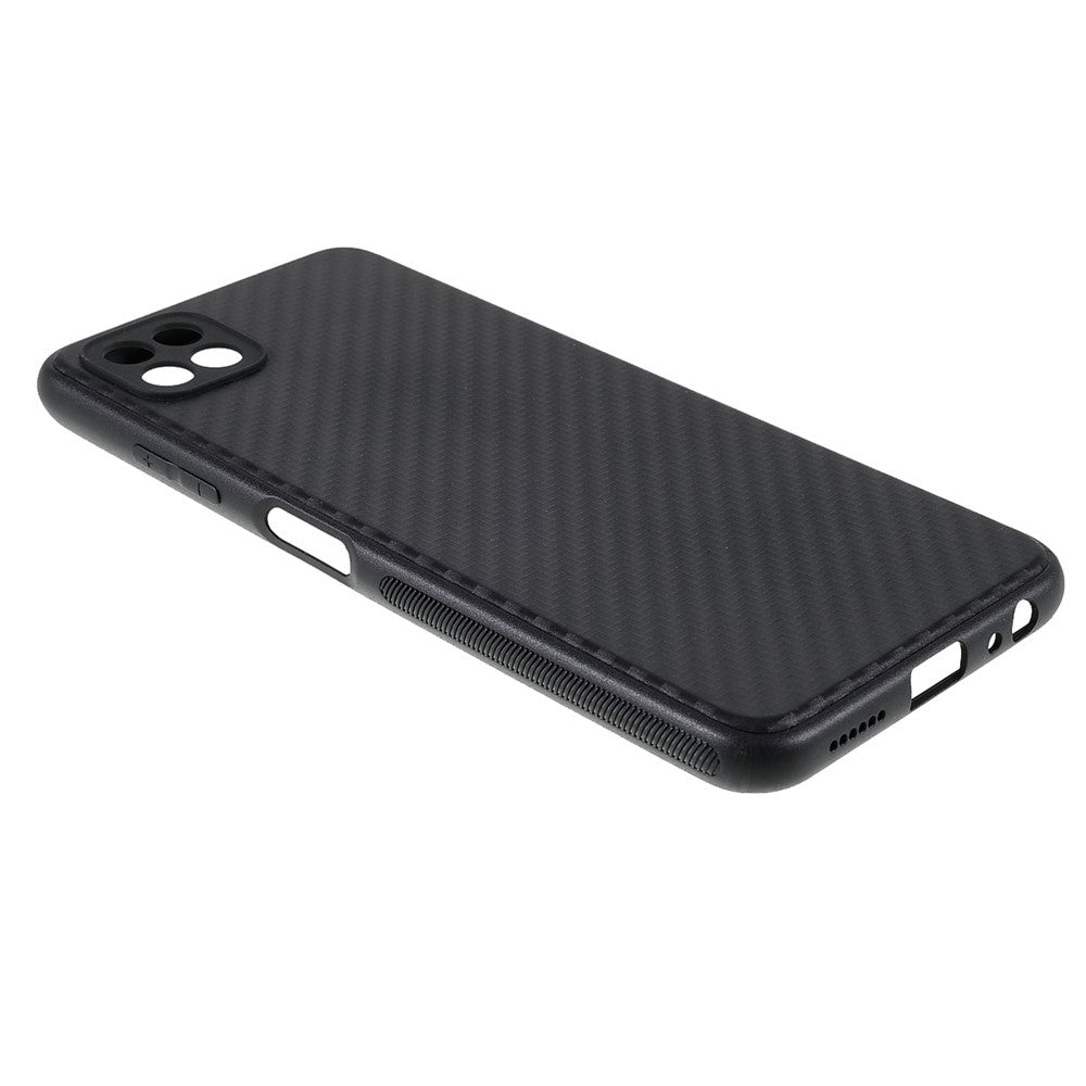 Bagcover i kulfiber-tekstur TPU til Samsung Galaxy A22 5G (EU-version)