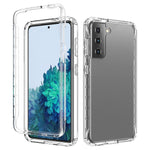 Detachable 2-in-1 Transparent Gradient Color Clear TPU + PC Shell for Samsung Galaxy S21 5G/4G