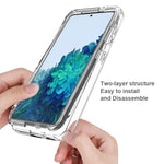 Avtagbart 2-i-1 Transparent Gradient Color Clear TPU + PC Skal för Samsung Galaxy S21 5G/4G