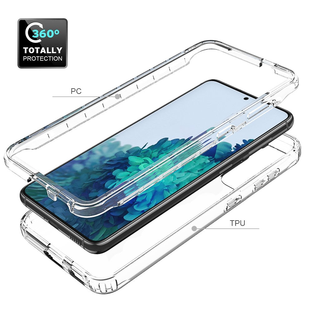 Avtagbart 2-i-1 Transparent Gradient Color Clear TPU + PC Skal för Samsung Galaxy S21 5G/4G