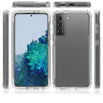 Avtagbart 2-i-1 Transparent Gradient Color Clear TPU + PC Skal för Samsung Galaxy S21 5G/4G
