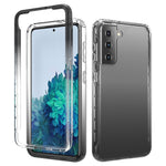 Avtagbart 2-i-1 Transparent Gradient Color Clear TPU + PC Skal för Samsung Galaxy S21 5G/4G