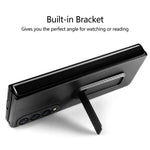 For Samsung Galaxy Z Fold3 5G Anti-Scratch Reinforced Corner Phone Case PU Leather + PC Hybrid Defender Protective Shockproof Cover with Tempered Glass Screen Protector