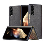 Sea Sand Textured Phone Case for Samsung Galaxy Z Fold3 5G, PU Leather Coated Hard PC Thin Durable Protective Cover