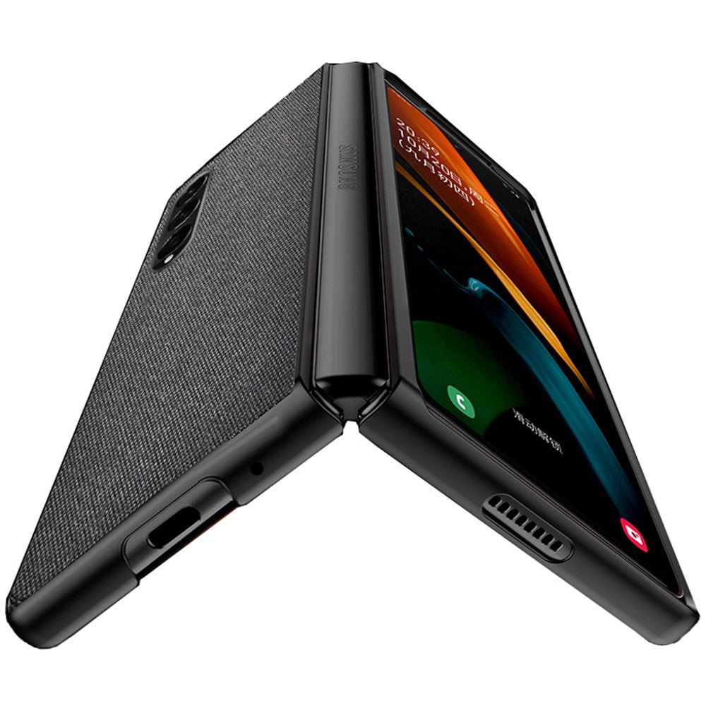 Sea Sand Textured Phone Case for Samsung Galaxy Z Fold3 5G, PU Leather Coated Hard PC Thin Durable Protective Cover