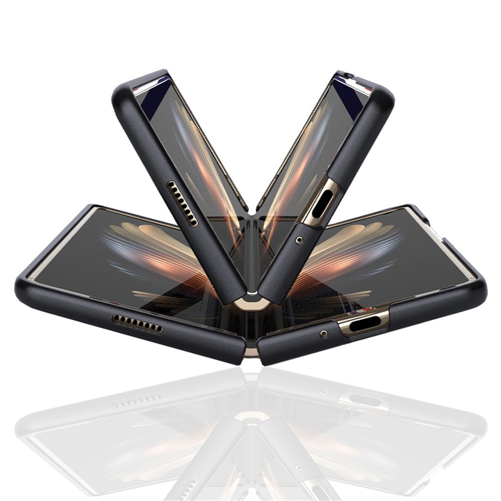 Sea Sand Textured Phone Case for Samsung Galaxy Z Fold3 5G, PU Leather Coated Hard PC Thin Durable Protective Cover