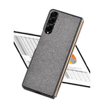 Sea Sand Textured Phone Case for Samsung Galaxy Z Fold3 5G, PU Leather Coated Hard PC Thin Durable Protective Cover
