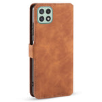 DG.MING Retro Style Leather Folio Flip Wallet Stand Cover with Strap for Samsung Galaxy A22 5G (EU Version)