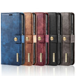 DG.MING Split Leather Wallet Design Detachable 2-in-1 Phone Case Shell for Samsung Galaxy A22 5G (EU Version)