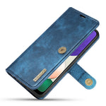 DG.MING Split Leather Wallet Design Detachable 2-in-1 Phone Case Shell for Samsung Galaxy A22 5G (EU Version)