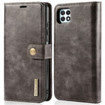 DG.MING Split Leather Wallet Design Detachable 2-in-1 Phone Case Shell for Samsung Galaxy A22 5G (EU Version)