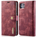 DG.MING Split Leather Wallet Design Detachable 2-in-1 Phone Case Shell for Samsung Galaxy A22 5G (EU Version)