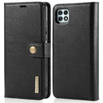 DG.MING Split Leather Wallet Design Detachable 2-in-1 Phone Case Shell for Samsung Galaxy A22 5G (EU Version)