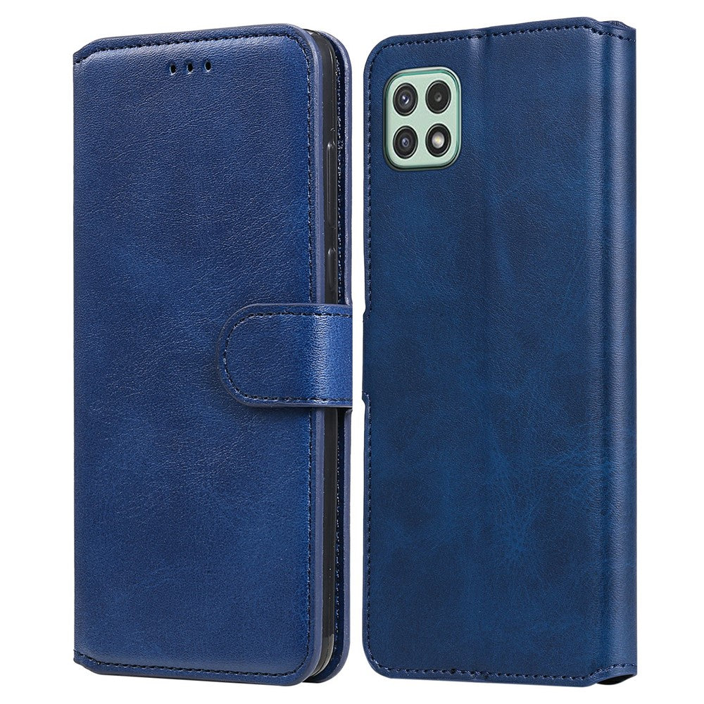 Drop-resistant Stand Design Leather Wallet Mobile Phone Cover Case for Samsung Galaxy A22 5G (EU Version)