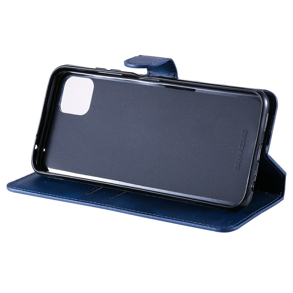 Drop-resistant Stand Design Leather Wallet Mobile Phone Cover Case for Samsung Galaxy A22 5G (EU Version)