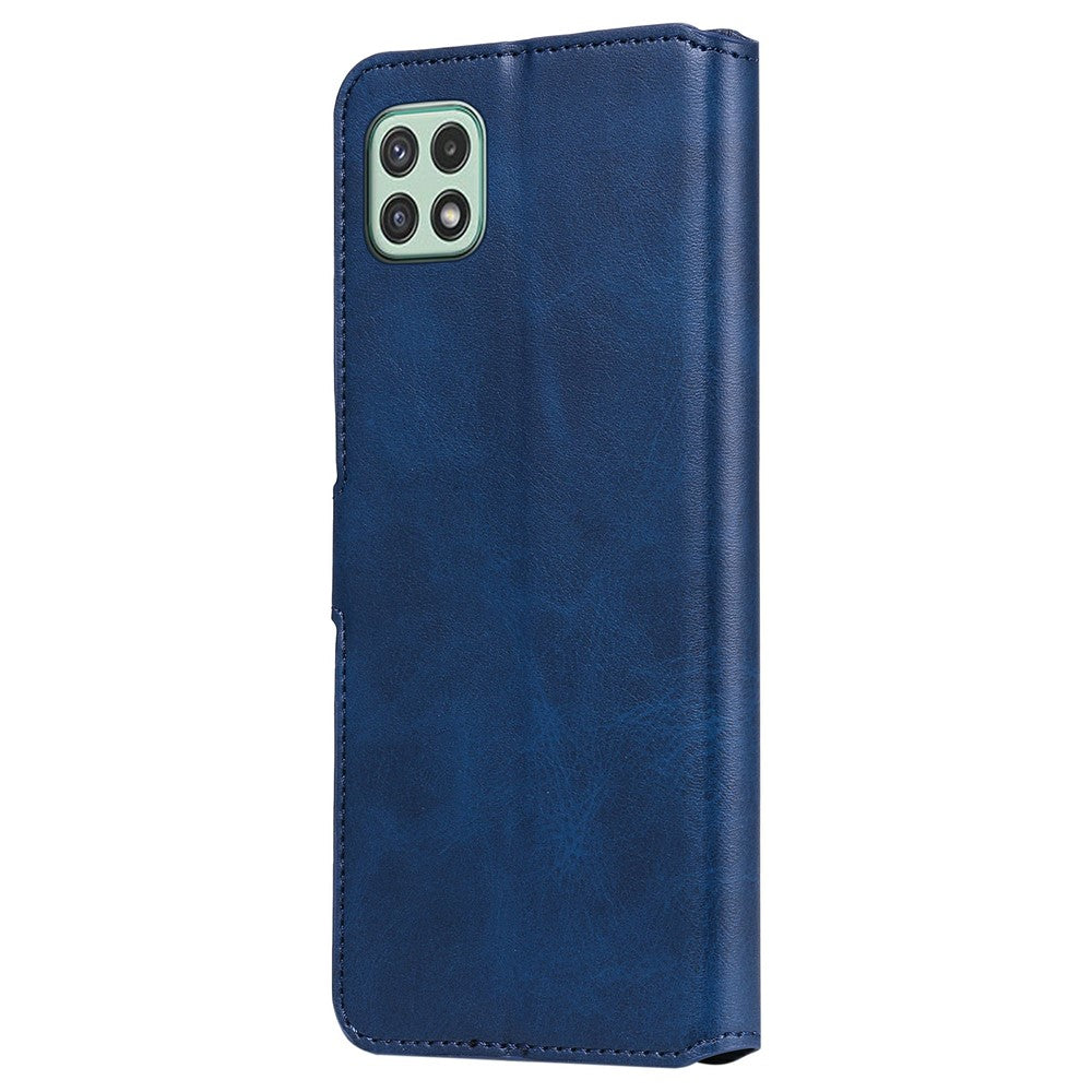 Drop-resistant Stand Design Leather Wallet Mobile Phone Cover Case for Samsung Galaxy A22 5G (EU Version)