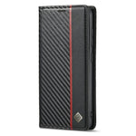 LC.IMEEKE Leather Case Carbon Fiber Pattern Phone Shell with Wallet for Samsung Galaxy S21+ 5G